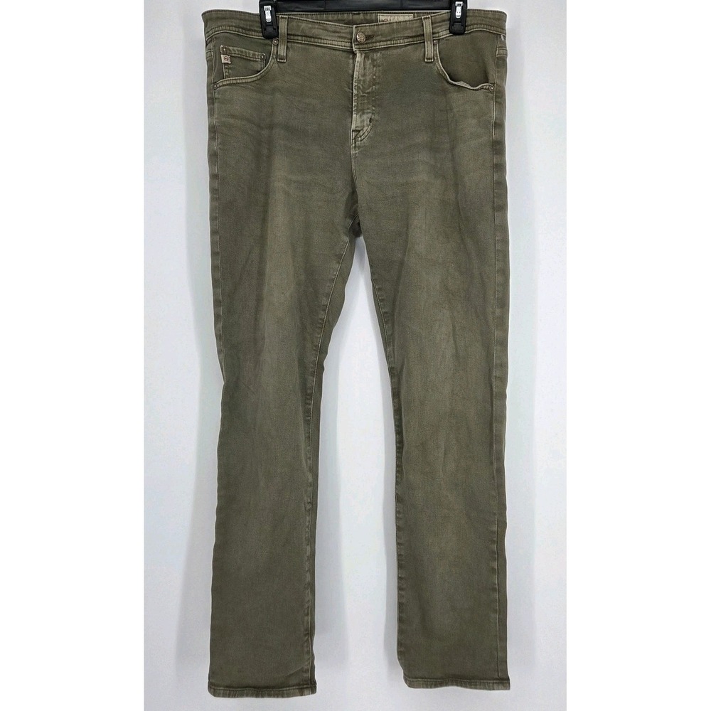 AG Adriano Goldschmied Tellis Jeans Mens 40x33 Green Slim Tapered Stretch